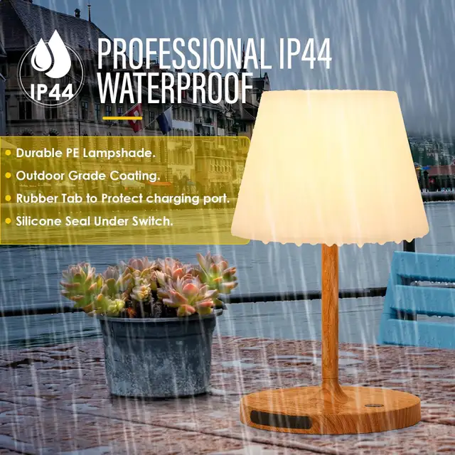 Cordless Outdoor Touch Table Lamp, Waterproof Small Shower Lamp, in Indoor Lighting & Fans in Mississauga / Peel Region - Image 8