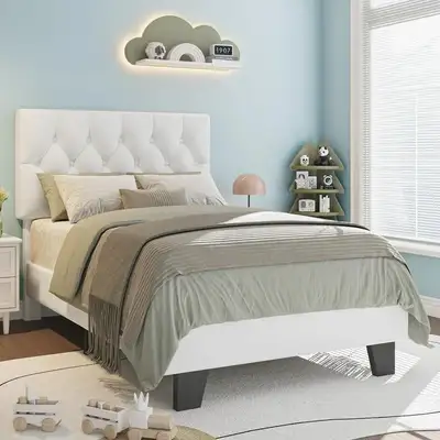 Honfach Twin Size Velvet Bed Tufted Headboard, View more