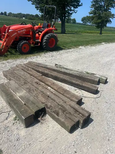 Railroad ties $10 each. For the eight footers and five dollars for the shorter ones. There are five...