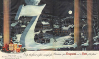 Large1948 two-page color ad for Seagram’s 7-  Christmas