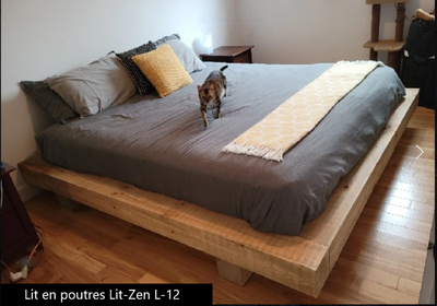 Lit en poutres de bois massif, View more
