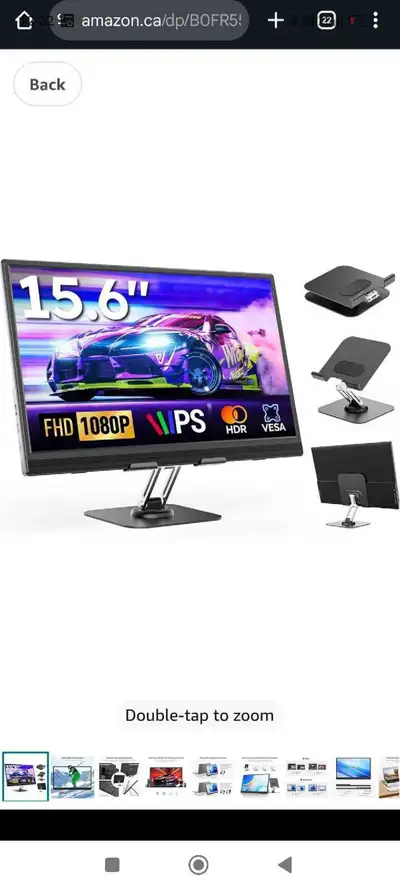 Portable Monitor for Laptop 15.6" FHD 1080P Ultra-Slim USB-C&HDM, View more