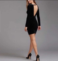 Deep-V Little Black Dress Velvet BRAND NEW WITH TAGS
