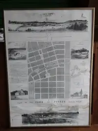 Framed Early Map Of Fergus Print 