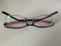 Richard Taylor purple/pink half-frame metal glasses