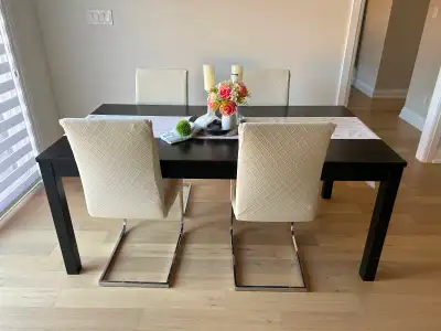 Ikea Extendable Dining Table and 6 Dining Chairs, View more