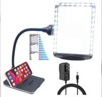 MagniPros 4X Magnifying Glass Stand; Bright LEDs: Gooseneck; New