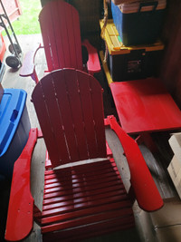 Adirondack Chairs/Muskoka Chair  Set and Side Table Real Wood