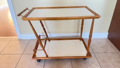 Vintage Wood Bar Cart/Tea Trolley, View more