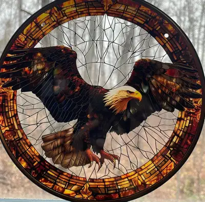 Suncatcher Acrylic Eagle Bird Wildlife Decor New Gifts 8”, View more