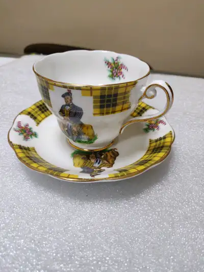 Vintage Bonnie Scotland, England Porcelain Cup & Saucer