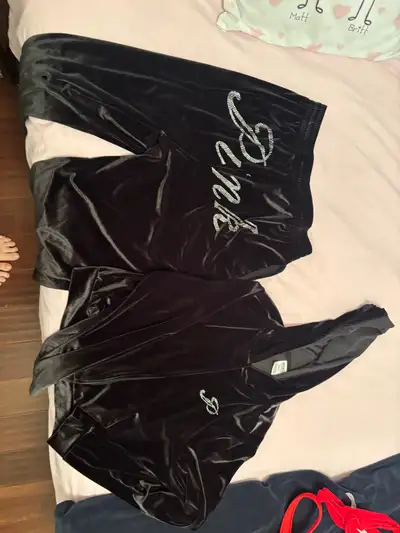 Victoria secret pink tracksuit large black sweater and pants inc, View more