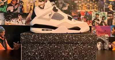 JORDAN 4 MILITARY BLACK SIZES 11 AND 6Y /WOMENS 7.5, View more