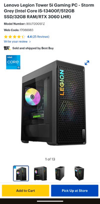 Lenovo Legion Tower 5i Gaming PC - Storm Grey (Intel Core i5-134
