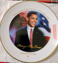 Collector's Plate Barock Obama Election Day Historick Victory
