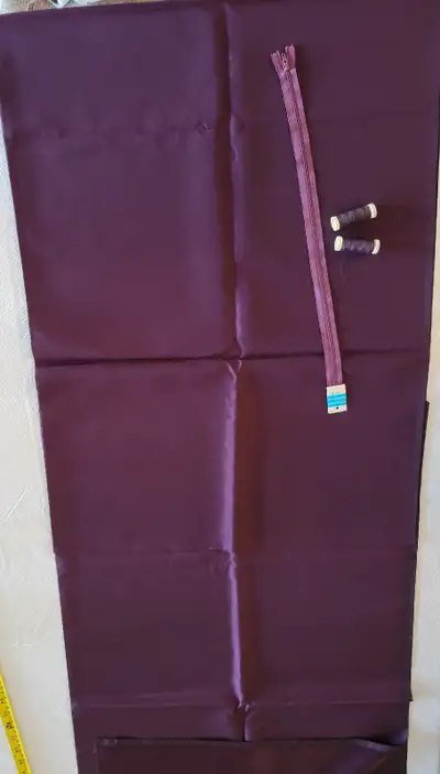 Purple Satin Material, 18" Zipper,  2 Guttenberg thread, View more