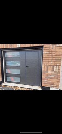 Garage door with man door 
