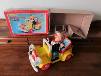 1960's Marx ALPS Toys - MUSICAL CAR COMIC Jumping Jeep - JAPAN