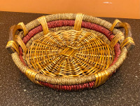 Reduced ! Hand made woven serving basket 