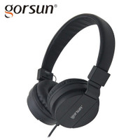 Gorsun folding headphones/écouteurs wired black 