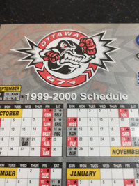 1999-2000 OHL Ottawa 67s magnetic schedule
