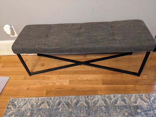 Fabric and Metal Bench in Other in Ottawa