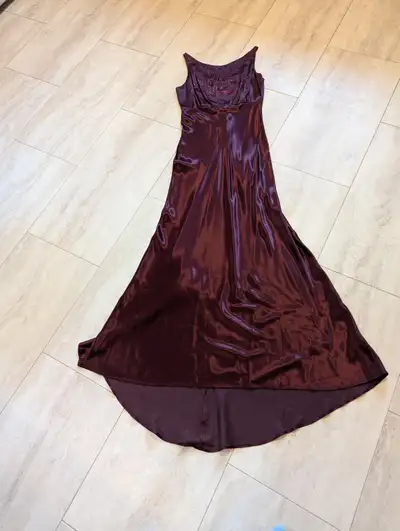 Floor Length Evening Gown - Burgundy, View more