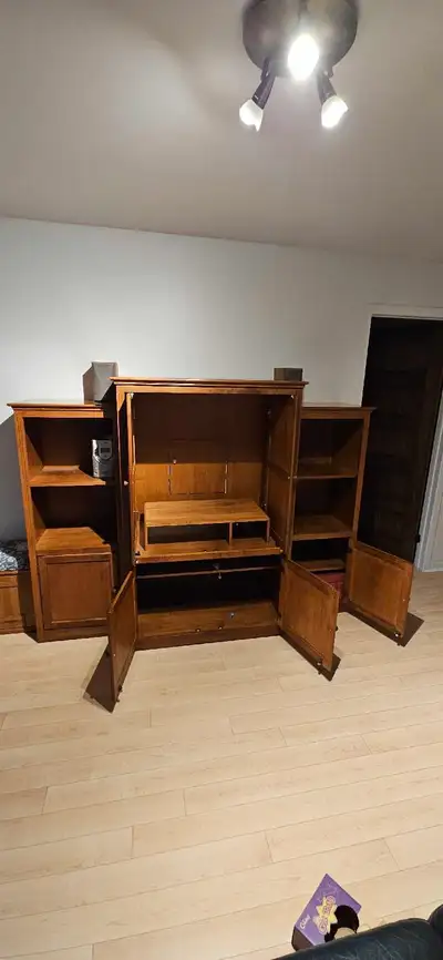 Meuble TV et bibliothèques assorties en érable , View more