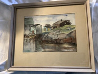 Vintage Signed Watercolour Painting of Dover, Nova Scotia