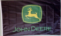 John Deere, Black Background, Flag , New, 3' x 5'