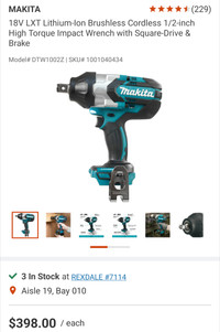 Makita 1/2inch High Torque Impact Wrench (Tool Only) 