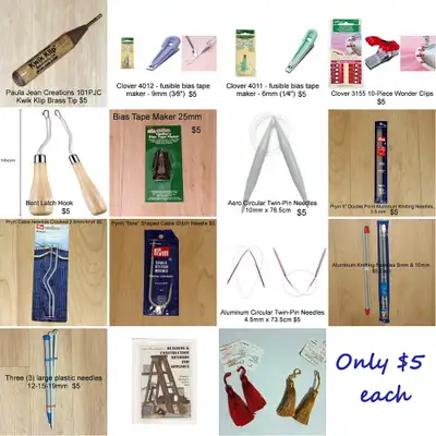❤️  QUILTING-SEWING-KNITTING & CRAFT TOOLS & NEEDLES $5 each  ❤️, View more