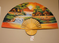 Vibrant colours!! Gorgeous Handpainted 40" Decorative Wall Fan.