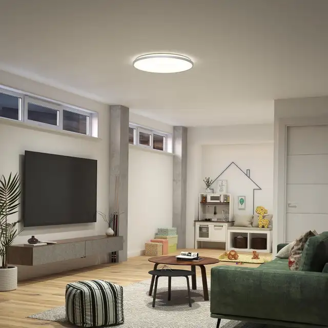 23" LED Flush Mount Ceiling Light w Remote, 2600 Lumens, 3 Tunab in Indoor Lighting & Fans in Oshawa / Durham Region - Image 9