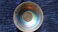 Blue Aurene Stretch Glass Bowl Stuben Durand Carder Kralik