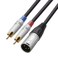 2 RCA to XLR Male Y Splitter Cable
