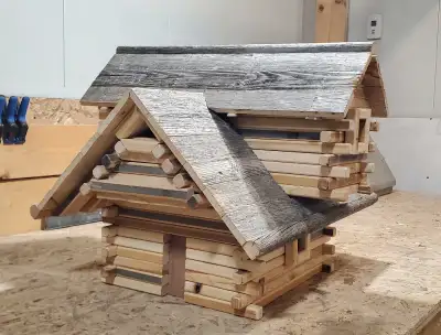 log cabin style complex birdhouse , View more
