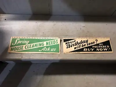 2 VINTAGE PAPER CANDY ADVERTISING DOUBLE SIDED 10" X 3.5", View more