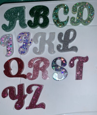 Customizable/personalized Fancy lettering and assorted shapes Gl