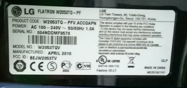 LG Monitor 20 inch LCD in Monitors in Markham / York Region - Image 2
