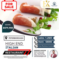 Hign End Italian Restaurant Business For Sale