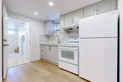 Brand new 2 Bedroom basement apt for rent from Aug 16. Separate entrance and high ceiling, very spec...