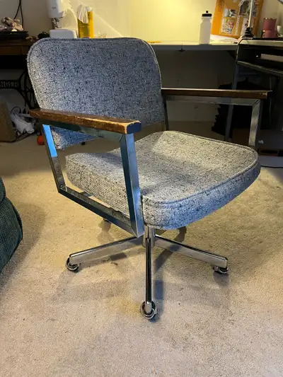 Vintage MCM Chrome & Tweed Desk Chair, View more