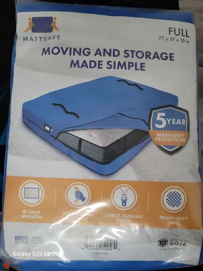 Mattress moving / storage cover  Full Size 77 x 57 x 15 in, View more