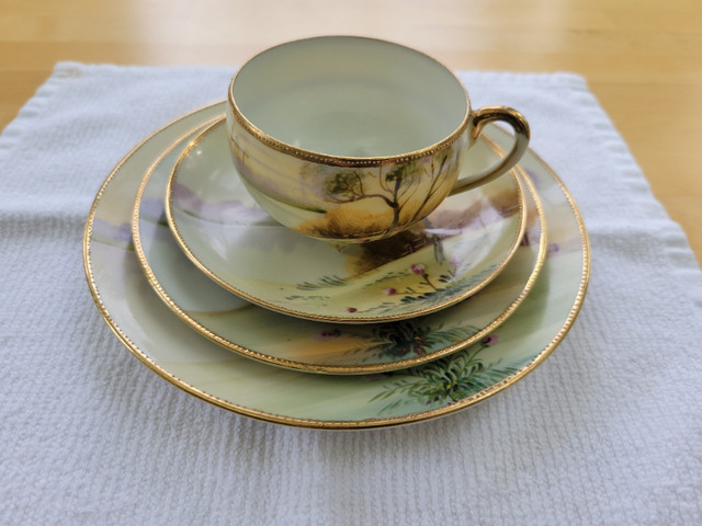 Hand Painted Decorative Place setting (Cup, Saucer, Plates x 2) in Kitchen & Dining Wares in Napanee