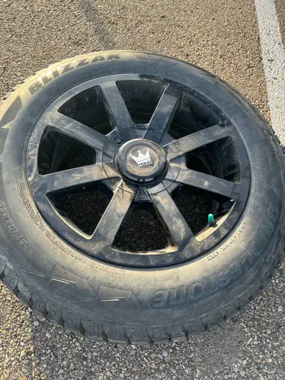 Selling these winter tires on rims. Tire size 235/65R18. Multispoke Mazzi rims. Has good tread depth...