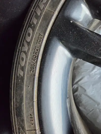 All weather rubber. Lots of tread. Jet black to compliment your ride. Pricing is firm...if you want...