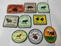 OVER 20 VINTAGE CLOTH MOOSE HUNTING PATCHES ONTARIO