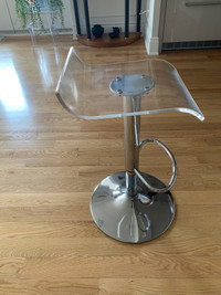 2 Clear acrylic seat bar stools..$150