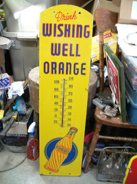 beau gros thermomètre wishing well orange # 11879